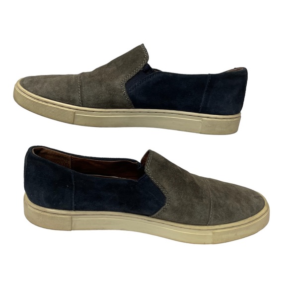 Frye ‘Gemma’ Suede Cap Toe Slip On Loafers in Charcoal Gray & Navy Blue Size 7.5 - Picture 3 of 11